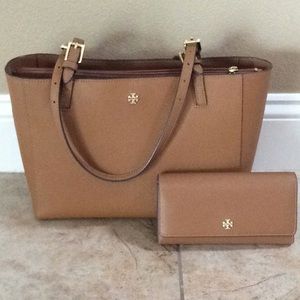 Tory Burch purse handbag tote w/ matching wallet